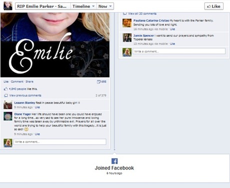 emilie parker fake facebook page